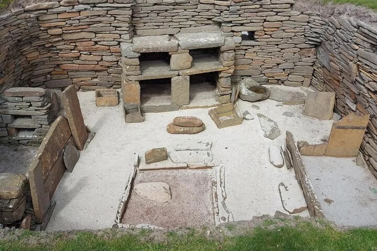 ancient ruins of a stone building with a stone floor
